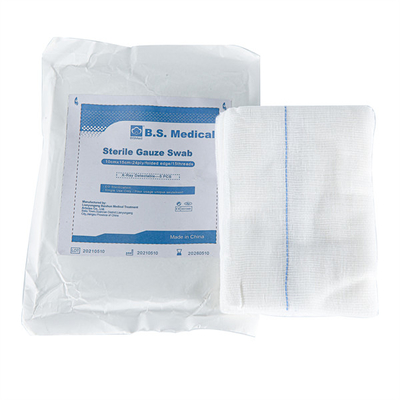 Swab Gaze Steril Non-steril Lipat tepi Ukuran kemasan Steril Dengan 1-5pcs / Paket Sterilisasi Non-steril